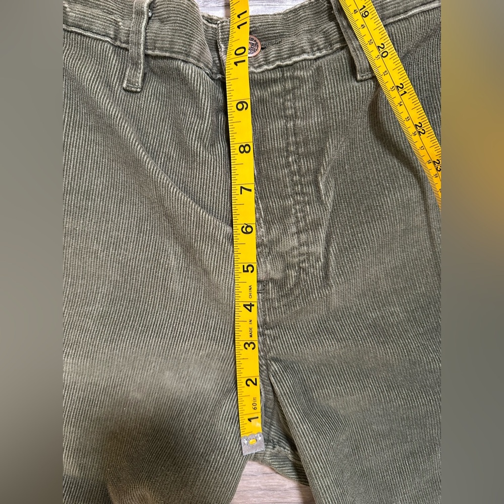 VINTAGE l.e.i. Juniors Corduroy Wide Leg Cargo Pants Army Green Size 9 - Picture 9 of 10